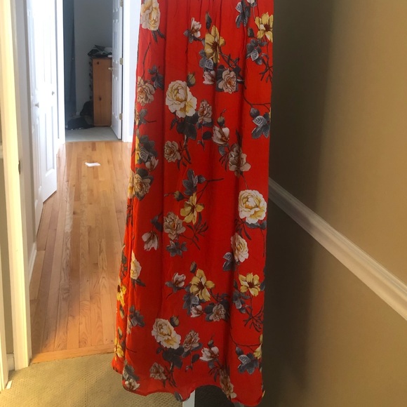 NWOT-Strapless tropical floral maxi w/bra inserts - Picture 4 of 5